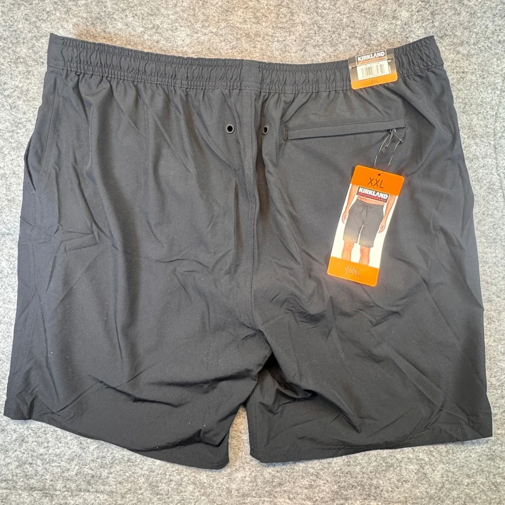 Kirkland Signature Mens Black Swim Shorts XXL Recycled‎ Stretch Trunks 7771397